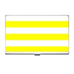 Horizontal Stripes - White and Yellow Business Card Holder