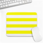 Horizontal Stripes - White and Yellow Small Mousepad