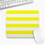 Horizontal Stripes - White and Yellow Large Mousepad