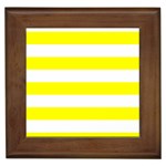 Horizontal Stripes - White and Yellow Framed Tile