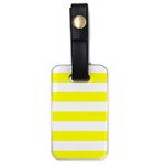Horizontal Stripes - White and Yellow Luggage Tag (One Side)