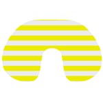 Horizontal Stripes - White and Yellow Travel Neck Pillow