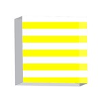 Horizontal Stripes - White and Yellow 4 x 4  Acrylic Photo Block