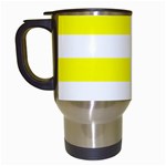 Horizontal Stripes - White and Yellow Travel Mug (White)