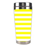 Horizontal Stripes - White and Yellow Stainless Steel Travel Tumbler