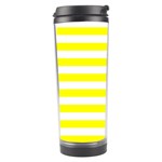 Horizontal Stripes - White and Yellow Travel Tumbler