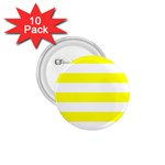 Horizontal Stripes - White and Yellow 1.75  Button (10 pack)