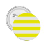 Horizontal Stripes - White and Yellow 2.25  Button