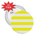 Horizontal Stripes - White and Yellow 2.25  Button (10 pack)