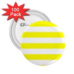 Horizontal Stripes - White and Yellow 2.25  Button (100 pack)