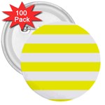Horizontal Stripes - White and Yellow 3  Button (100 pack)