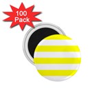 Horizontal Stripes - White and Yellow 1.75  Magnet (100 pack)
