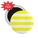 Horizontal Stripes - White and Yellow 2.25  Magnet (10 pack)