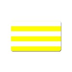 Horizontal Stripes - White and Yellow Magnet (Name Card)