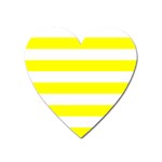 Horizontal Stripes - White and Yellow Magnet (Heart)
