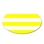 Horizontal Stripes - White and Yellow Magnet (Oval)
