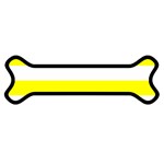 Horizontal Stripes - White and Yellow Magnet (Dog Bone)