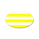Horizontal Stripes - White and Yellow Sticker (Oval)