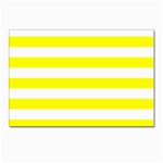Horizontal Stripes - White and Yellow Postcard 5  x 7 