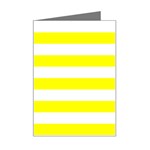 Horizontal Stripes - White and Yellow Mini Greeting Card