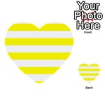 Horizontal Stripes - White and Yellow Multi-purpose Cards (Heart)