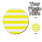 Horizontal Stripes - White and Yellow Multi-purpose Cards (Round)