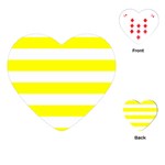 Horizontal Stripes - White and Yellow Playing Cards (Heart)
