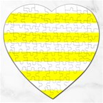 Horizontal Stripes - White and Yellow Jigsaw Puzzle (Heart)