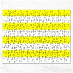 Horizontal Stripes - White and Yellow Jigsaw Puzzle (Rectangular)