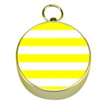 Horizontal Stripes - White and Yellow Gold Compass