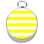 Horizontal Stripes - White and Yellow Silver Compass