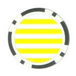Horizontal Stripes - White and Yellow Poker Chip Card Guard