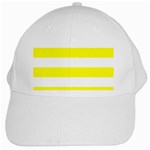 Horizontal Stripes - White and Yellow White Cap