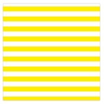 Horizontal Stripes - White and Canary Yellow Large Satin Scarf (Square)