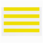 Horizontal Stripes - White and Canary Yellow Large Glasses Cloth