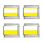 Horizontal Stripes - White and Canary Yellow 9mm Italian Charm (4 pack)