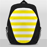 Horizontal Stripes - White and Canary Yellow Backpack Bag