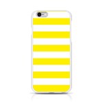 Horizontal Stripes - White and Canary Yellow Apple iPhone 6/6S Silicone Case (Transparent)