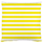 Horizontal Stripes - White and Canary Yellow Standard Flano Cushion Case (Two Sides)
