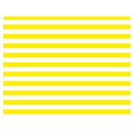 Horizontal Stripes - White and Canary Yellow Double Sided Flano Blanket (Medium)