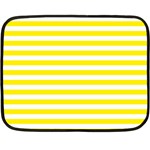 Horizontal Stripes - White and Canary Yellow Fleece Blanket (Mini)