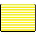 Horizontal Stripes - White and Canary Yellow Fleece Blanket (Medium) (One Side)