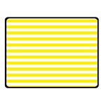 Horizontal Stripes - White and Canary Yellow Double Sided Fleece Blanket (Small) (Two Sides)