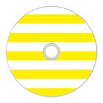 Horizontal Stripes - White and Canary Yellow CD Wall Clock