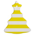 Horizontal Stripes - White and Canary Yellow Ornament (Christmas Tree)