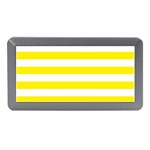 Horizontal Stripes - White and Canary Yellow Memory Card Reader (Mini)