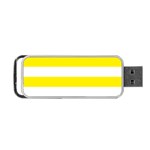 Horizontal Stripes - White and Canary Yellow Portable USB Flash (One Side)