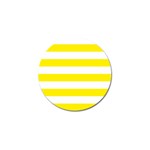 Horizontal Stripes - White and Canary Yellow Golf Ball Marker