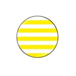 Horizontal Stripes - White and Canary Yellow Hat Clip Ball Marker (4 pack)