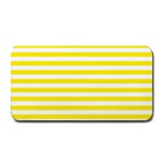 Horizontal Stripes - White and Canary Yellow Medium Bar Mat